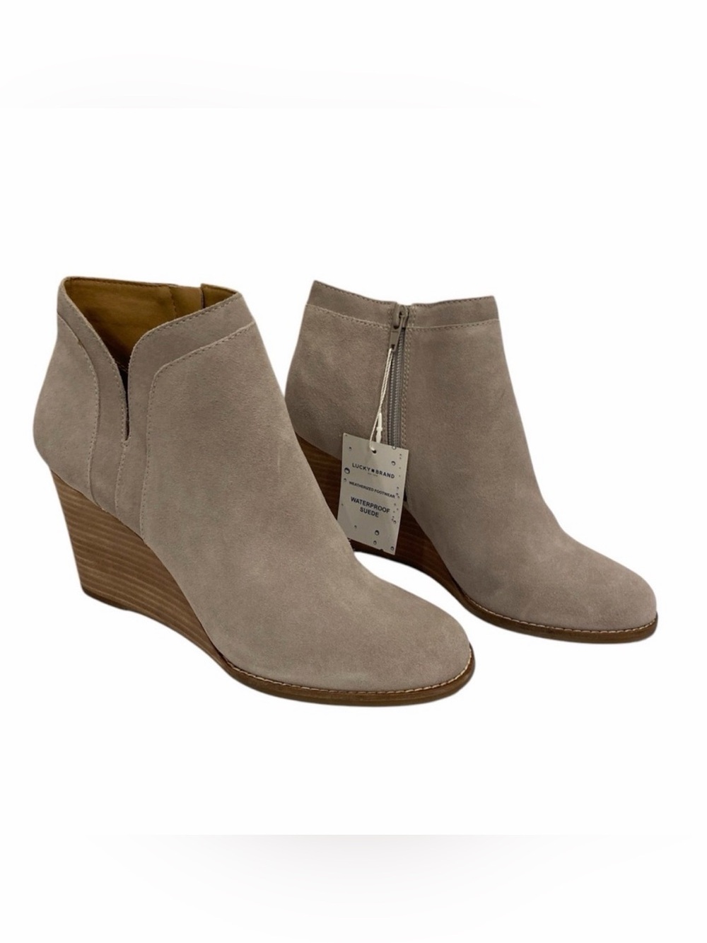 Lucky Brand Light Gray Suede Booties - NWT- Women’s Size 10